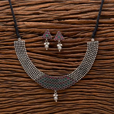 Classic Necklace With Oxidised Plating