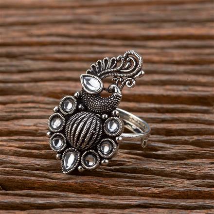 Peacock Ring With Oxidised Plating