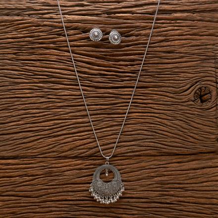 Classic Pendant Set With Oxidised Plating