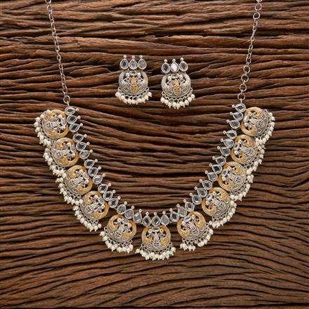 Oxidised Peacock Necklace With 2 Tone Plating