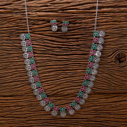 Long Necklace With Oxidised Plating