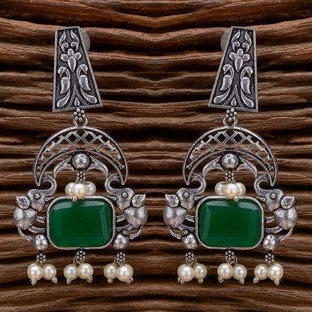 Pearl Earring With Oxidised Plating