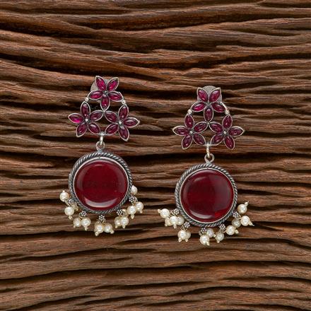 Pearl Earring With Oxidised Plating