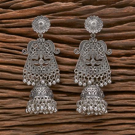 Jhumki With Oxidised Plating