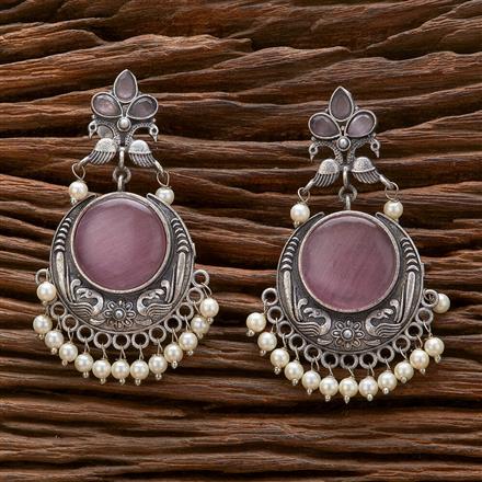 Peacock Earring With Oxidised Plating