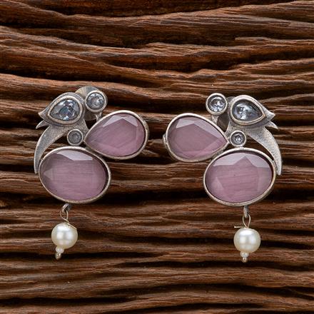 Pearl Earring With Oxidised Plating