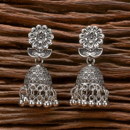 Jhumki With Oxidised Plating