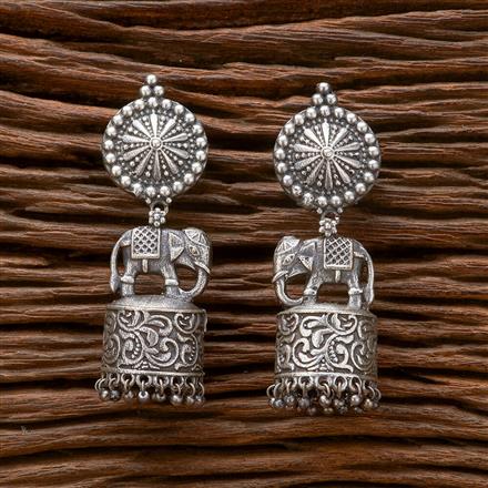 Jhumki With Oxidised Plating