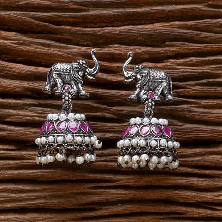 Jhumki With Oxidised Plating