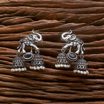 Jhumki With Oxidised Plating