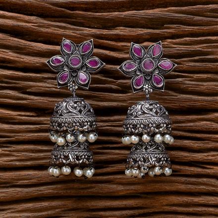 Jhumki With Oxidised Plating
