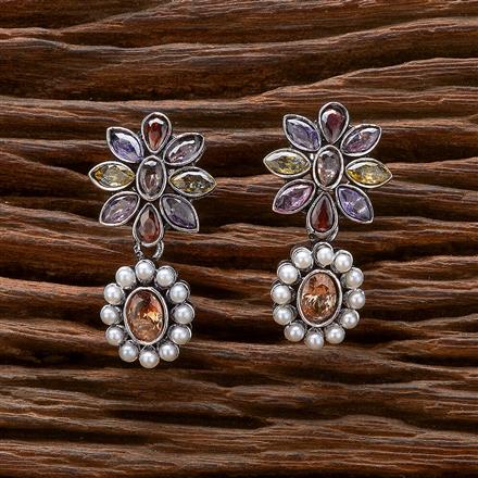 Classic Earring With Oxidised Plating
