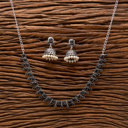 Classic Necklace With Oxidised Plating