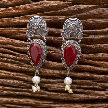 Pearl Earring With Oxidised Plating