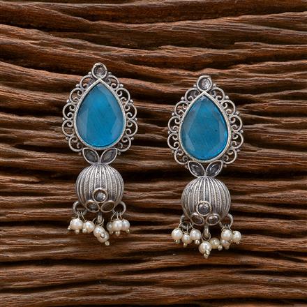 Pearl Earring With Oxidised Plating