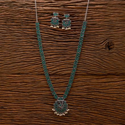 Long Necklace With Oxidised Plating