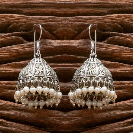 Jhumki With Oxidised Plating