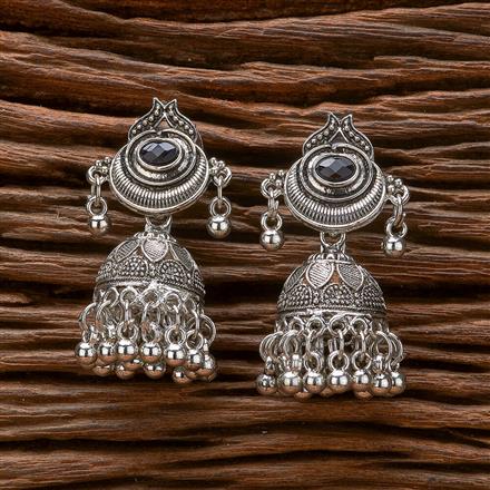 Jhumki With Oxidised Plating