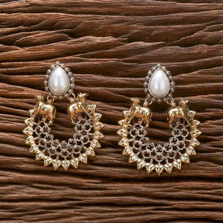 Oxidised German Silver Earring With 2 Tone Plating