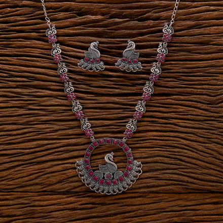 Peacock Necklace With Oxidised Plating