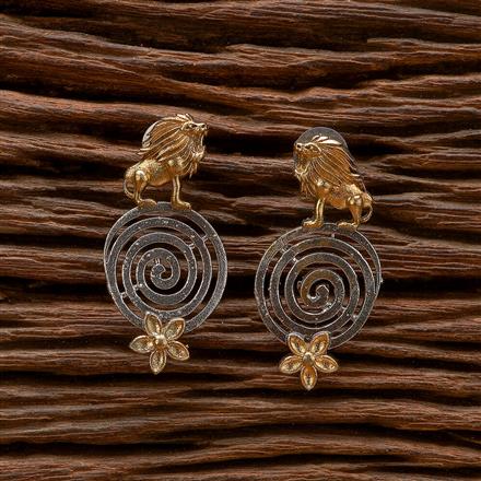 Oxidised Classic Earring With 2 Tone Plating