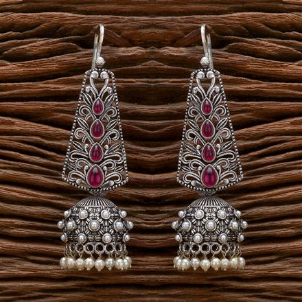 Pearl Earring With Oxidised Plating