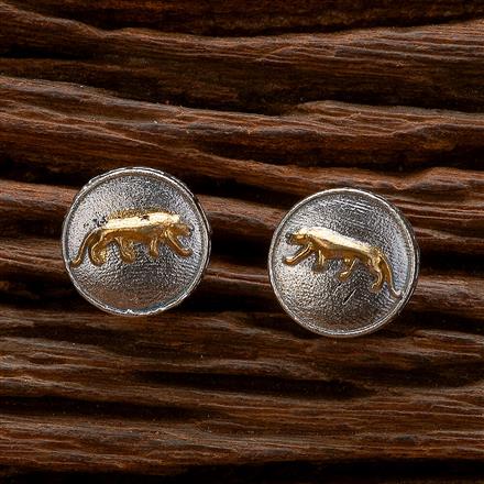 Oxidised Classic Earring With 2 Tone Plating