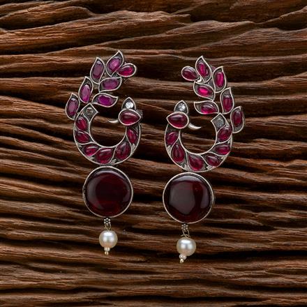 Peacock Jhumki With Oxidised Plating