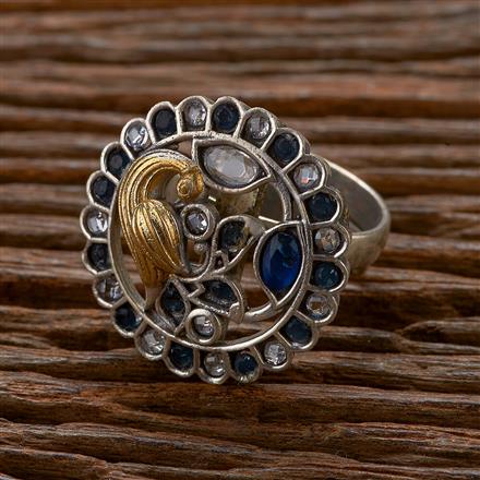 Oxidised Peacock Ring With 2 Tone Plating