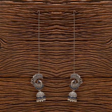 Peacock Jhumki With Oxidised Plating