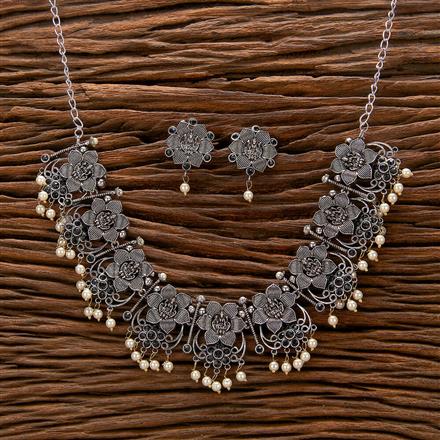 Classic Necklace With Oxidised Plating