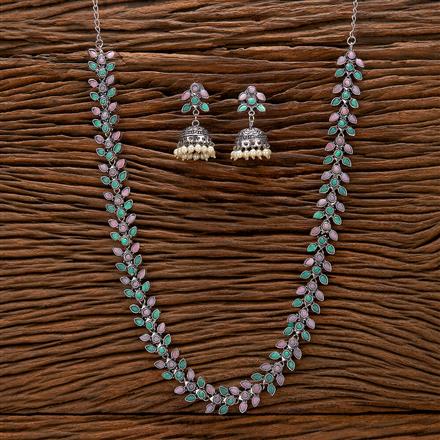 Long Necklace With Oxidised Plating