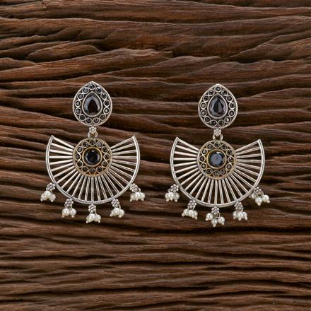 Oxidised Classic Earring With 2 Tone Plating