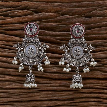 Meenakari Earring With Oxidised Plating