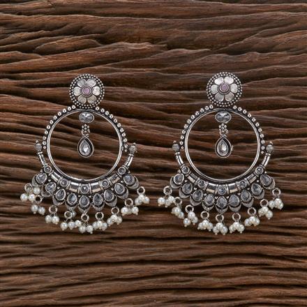 Pearl Earring With Oxidised Plating