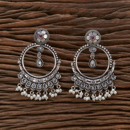 Pearl Earring With Oxidised Plating