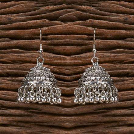 Jhumki With Oxidised Plating