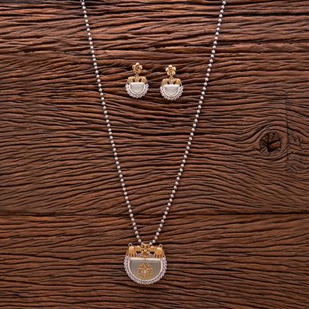 Oxidised Classic Pendant Set With 2 Tone Plating