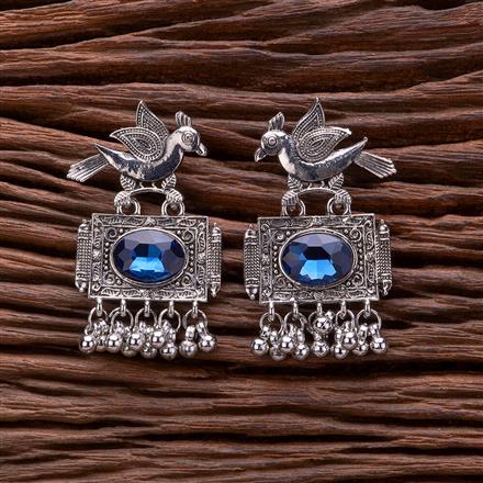 Peacock Earring With Oxidised Plating