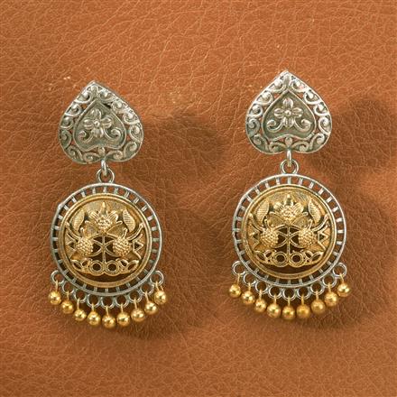 Oxidised Classic Earring With 2 Tone Plating