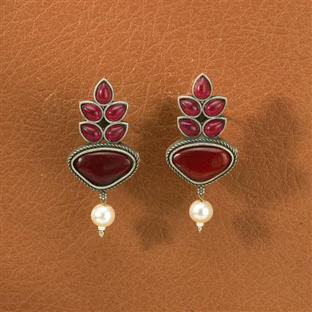 Pearl Earring With Oxidised Plating