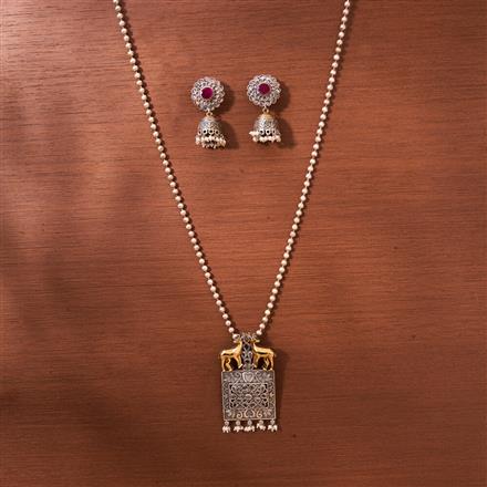 Oxidised Classic Necklace With 2 Tone Plating