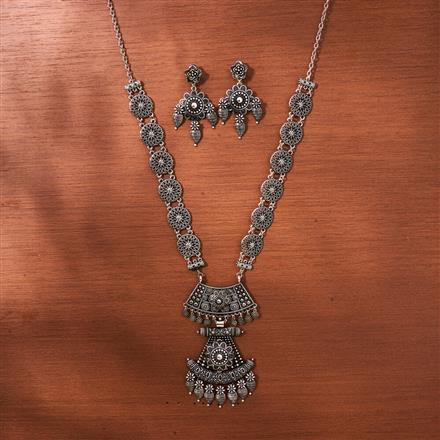Long Necklace With Oxidised Plating