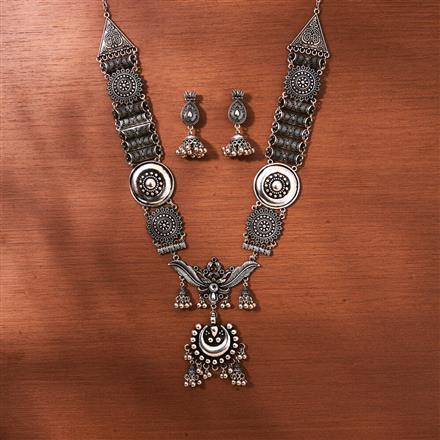 Long Necklace With Oxidised Plating