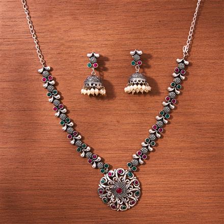 Classic Necklace With Oxidised Plating