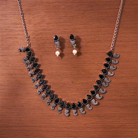 Classic Necklace With Oxidised Plating