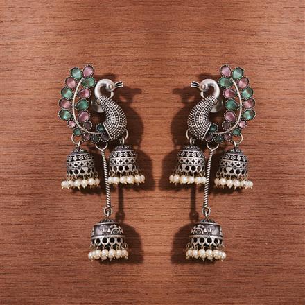 Jhumki With Oxidised Plating