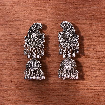 Jhumki With Oxidised Plating