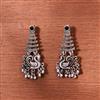 Peacock Earring With Oxidised Plating