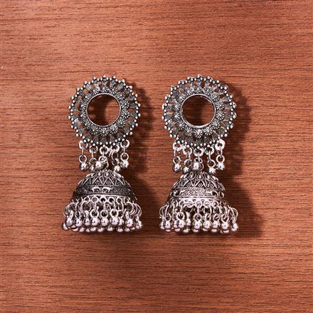 Jhumki With Oxidised Plating